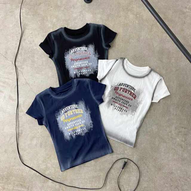 配色ロゴムラTシャツ