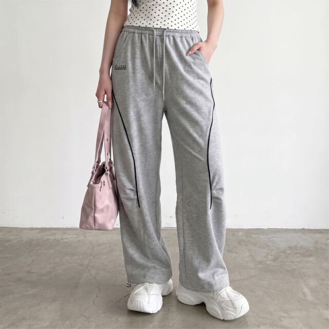 パイピングバックロゴパンツ