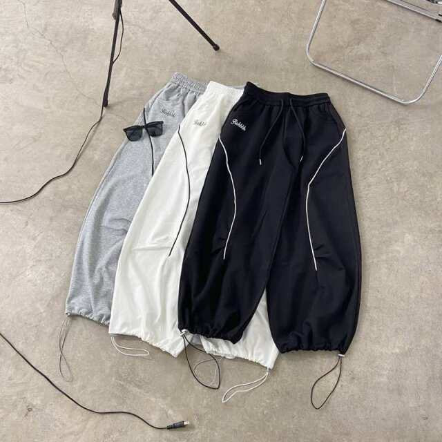 パイピングバックロゴパンツ