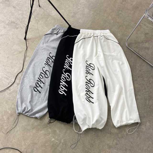 パイピングバックロゴパンツ
