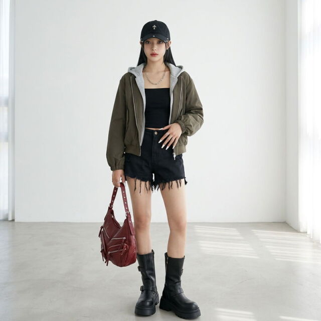 パーカーアンサンブル風ブルゾン