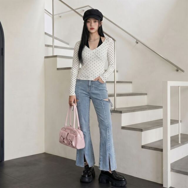 ドットアンサンブル風トップス