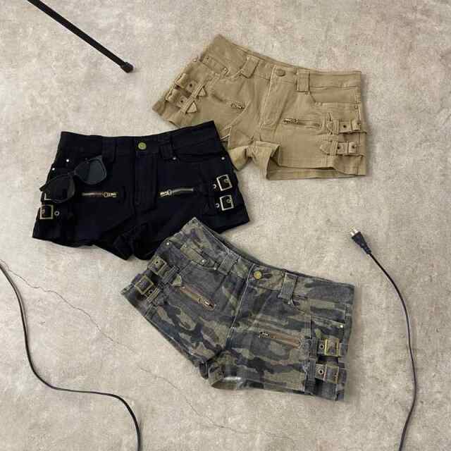 ZIPサイドベルトショートパンツ