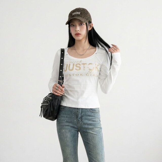 スタッズロゴTシャツ