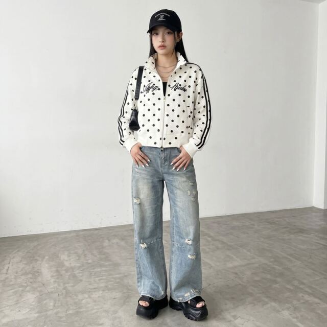 ドットロゴ刺繍スタンドジャケット