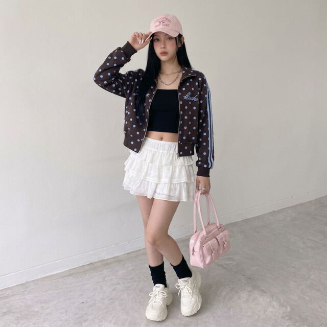 ドットロゴ刺繍スタンドジャケット