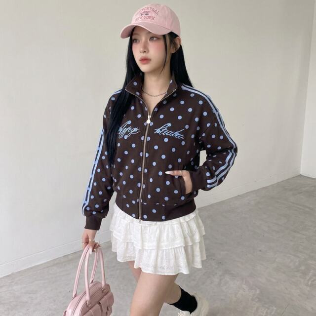 ドットロゴ刺繍スタンドジャケット