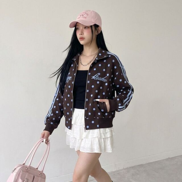 ドットロゴ刺繍スタンドジャケット