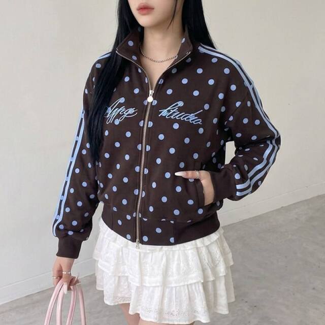 ドットロゴ刺繍スタンドジャケット