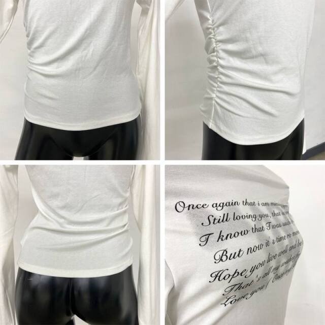 ロゴオフショルダースピンドルTシャツ