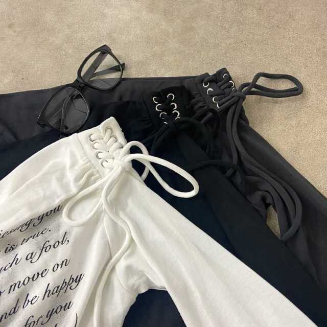 ロゴオフショルダースピンドルTシャツ