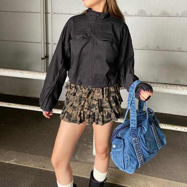 メッシュ切替ブルゾン