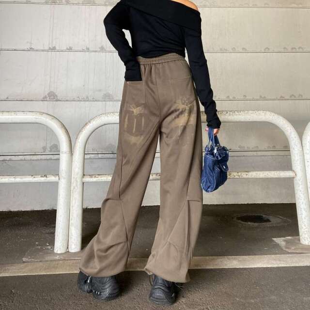 ブリーチラインロゴカットワイドパンツ