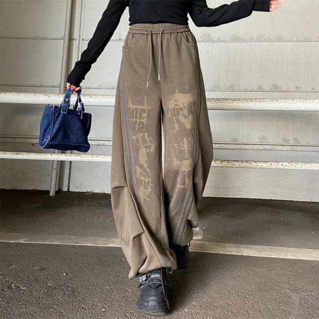ブリーチラインロゴカットワイドパンツ