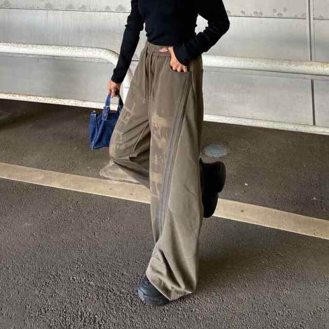 ブリーチラインロゴカットワイドパンツ