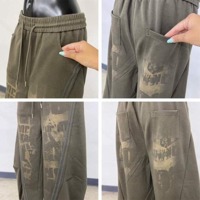 ブリーチラインロゴカットワイドパンツ