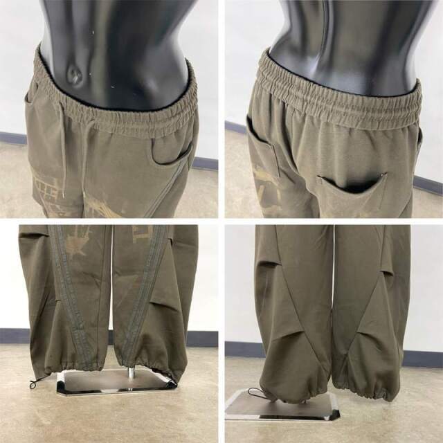 ブリーチラインロゴカットワイドパンツ
