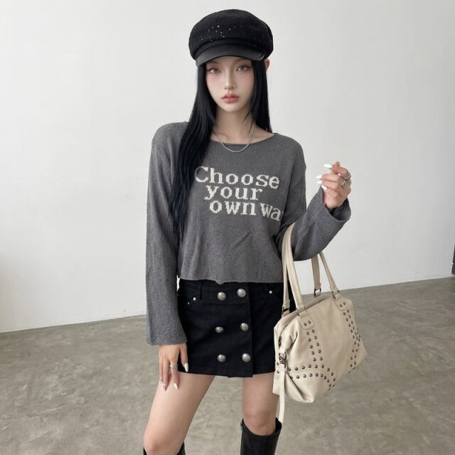 ロゴショートニットプルオーバー