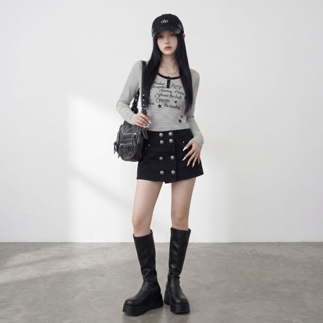ボーダーヘンリーTシャツ