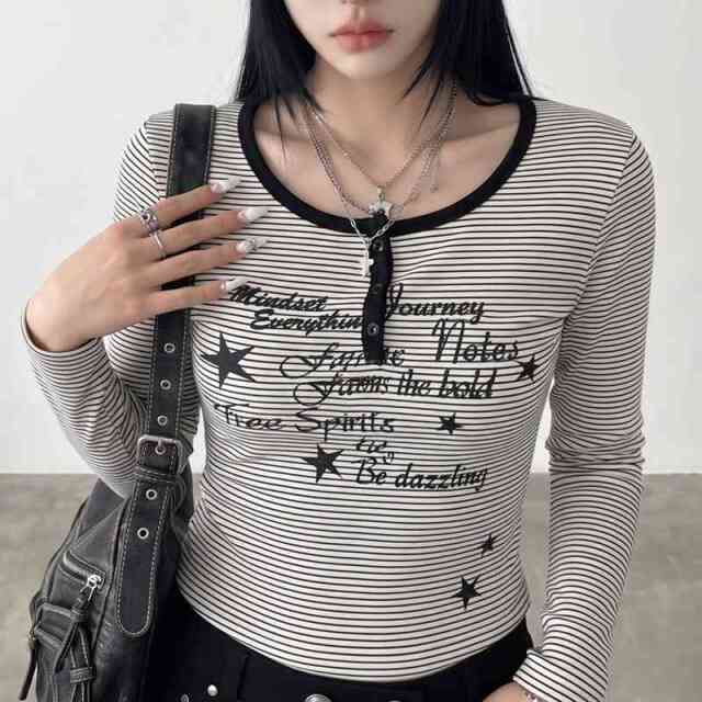 ボーダーヘンリーTシャツ