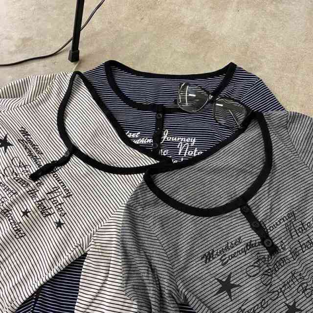 ボーダーヘンリーTシャツ