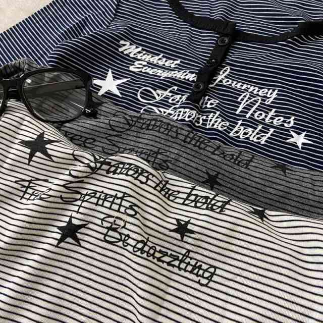 ボーダーヘンリーTシャツ