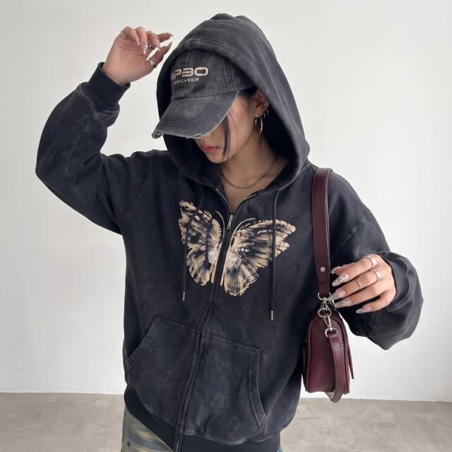 バタフライブリーチビッグパーカー