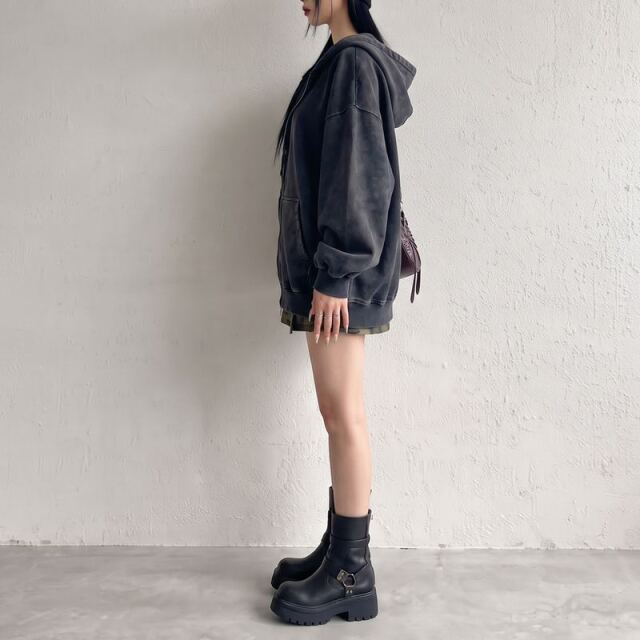 バック裾ロゴブリーチビッグパーカー