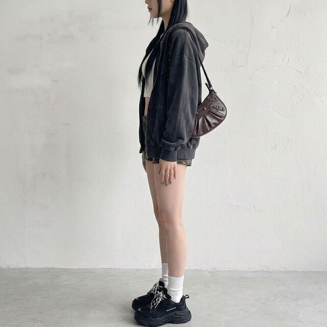 サークルロゴブリーチビッグパーカー