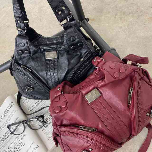 プレート合成皮革バッグ