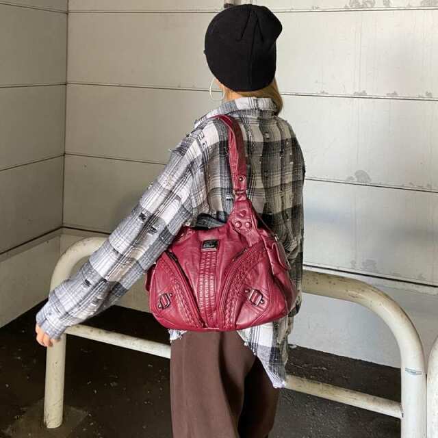 プレート合成皮革バッグ