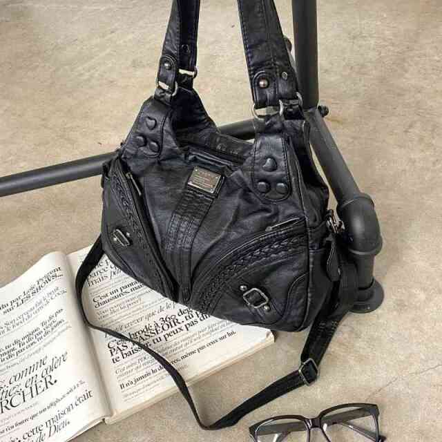 プレート合成皮革バッグ