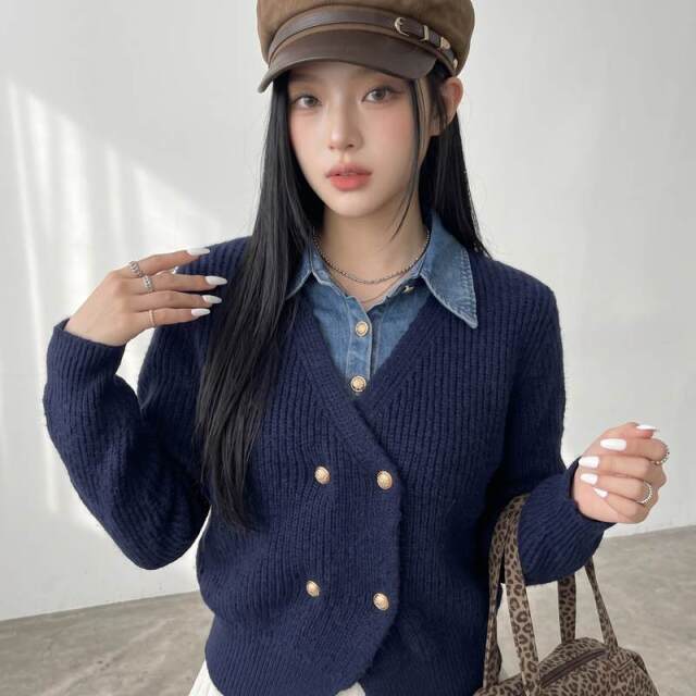 デニム切替プルオーバー