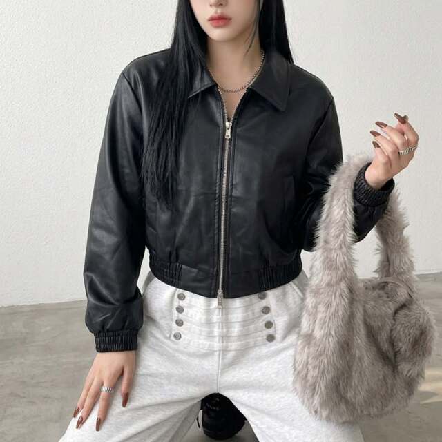 合成皮革ショートジャケット