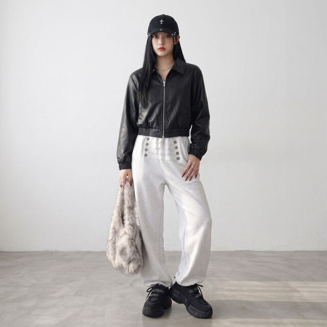 合成皮革ショートジャケット
