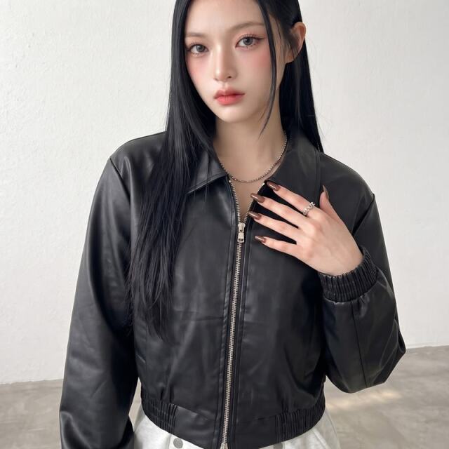 合成皮革ショートジャケット