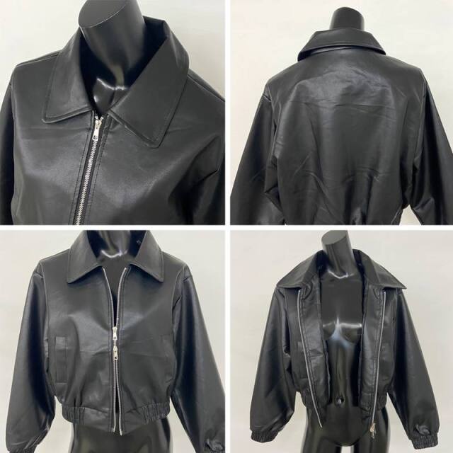 合成皮革ショートジャケット