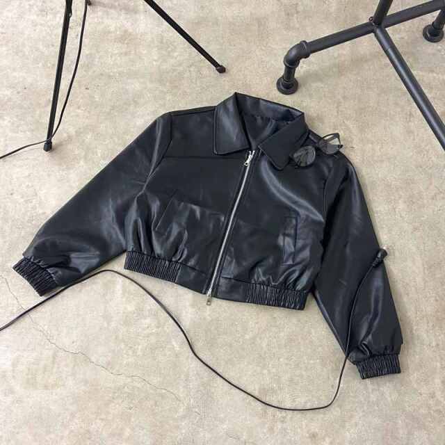 合成皮革ショートジャケット