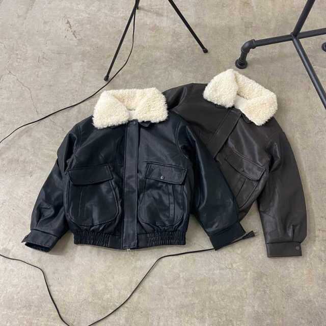 エリファー合成皮革ジャケット