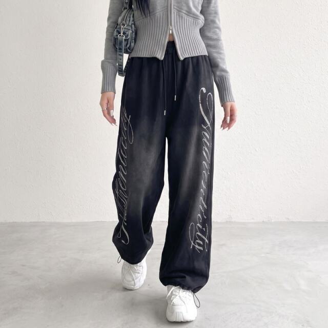 ストーンロゴカットワイドパンツ