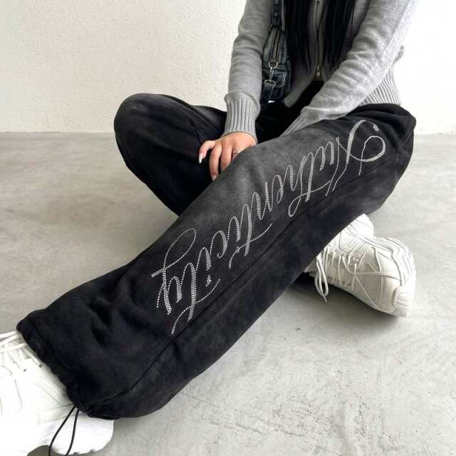 ストーンロゴカットワイドパンツ
