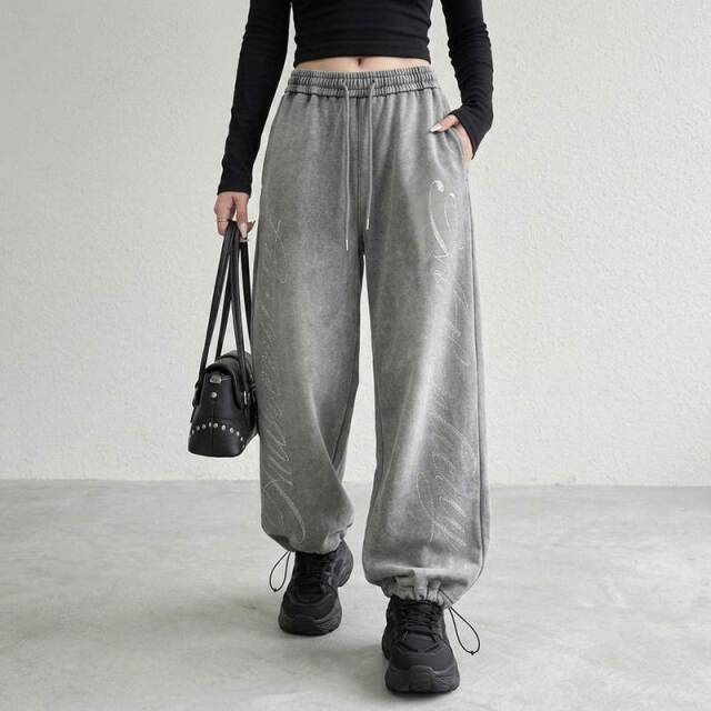 ストーンロゴカットワイドパンツ