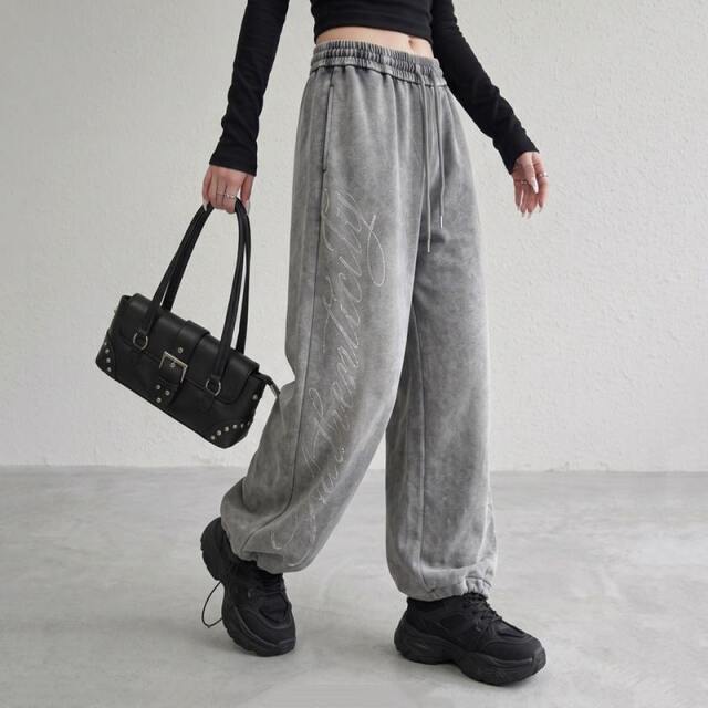 ストーンロゴカットワイドパンツ