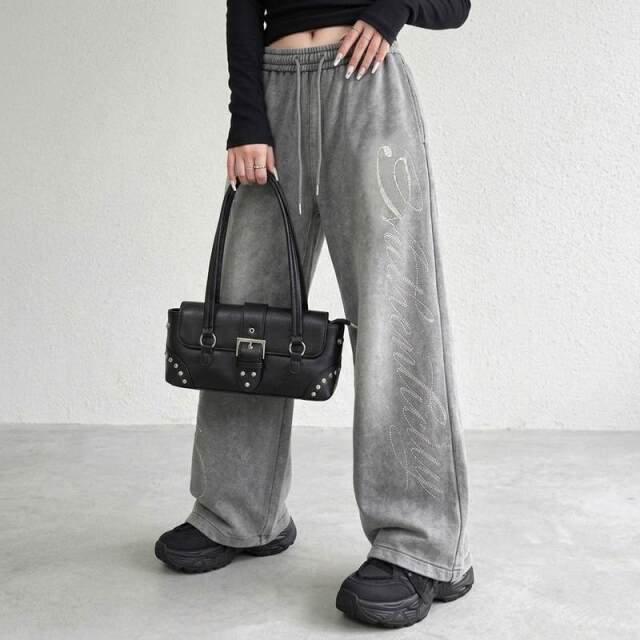 ストーンロゴカットワイドパンツ