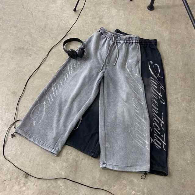 ストーンロゴカットワイドパンツ