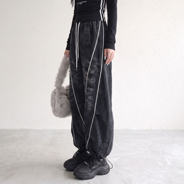 ブリーチライン迷彩ワイドパンツ