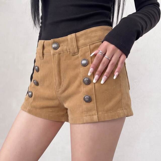 ボタンコーデュロイショートパンツ