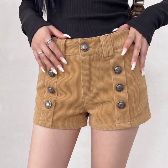 ボタンコーデュロイショートパンツ