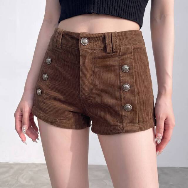 ボタンコーデュロイショートパンツ