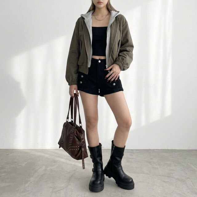 ボタンコーデュロイショートパンツ